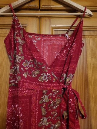 Vestido largo estampado rojo