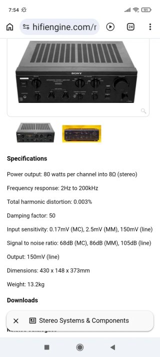 Amplificador Sony TA-F500ES Negro