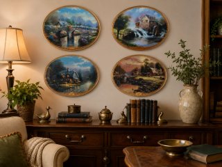 Lotto 11 Piatti Decorativi Thomas Kinkade
