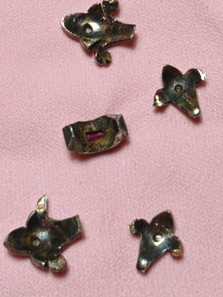 Spilla Fregi Antica Oro e Rosa