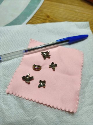 Spilla Fregi Antica Oro e Rosa