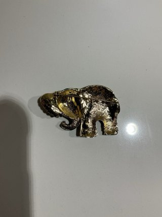 Spilla vintage elefante blu e verde