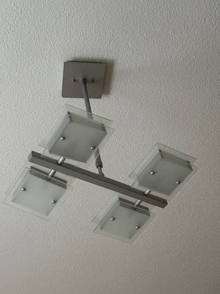 Lámpara Techo 4 Luces Gris Transparente