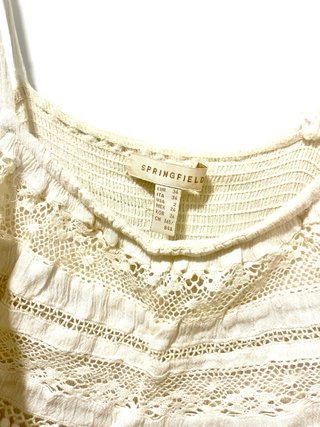 Vestido largo bohemio Springfield blanco