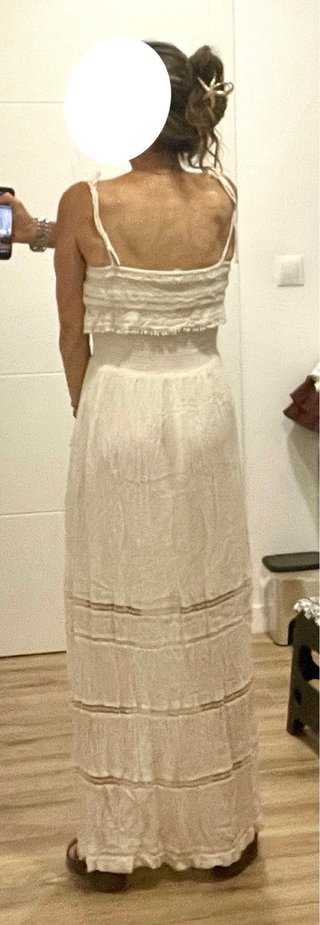 Vestido largo bohemio Springfield blanco