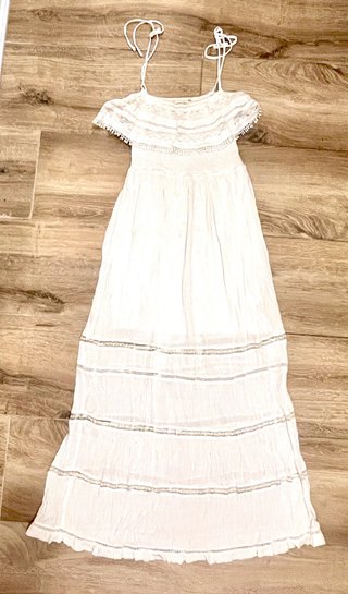 Vestido largo bohemio Springfield blanco