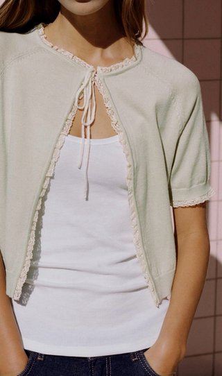 Chaqueta Zara manga corta encaje NUEVA A ESTRENAR