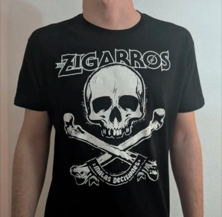 CAMISETA NEGRA - LOS ZIGARROS - TALLA XL y más...