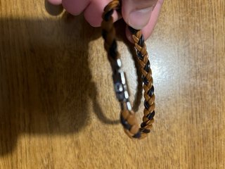 Bracciale intrecciato marrone e nero