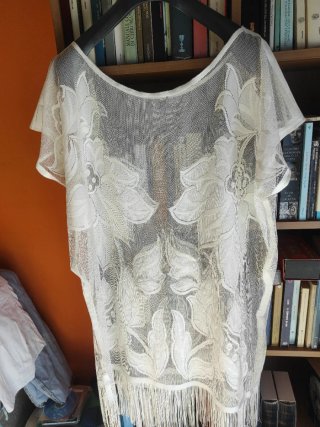 Copricostume donna pizzo bianco