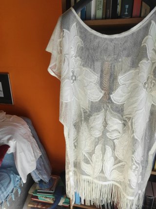 Copricostume donna pizzo bianco