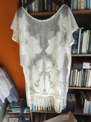 Copricostume donna pizzo bianco