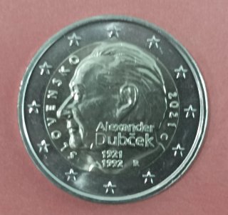 Moneda 2 euros Eslovaquia 2021 Alexander Dubcek. S