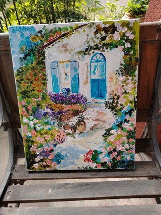 Dipinto Casa Provenzale acrilico