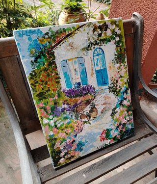 Dipinto Casa Provenzale acrilico