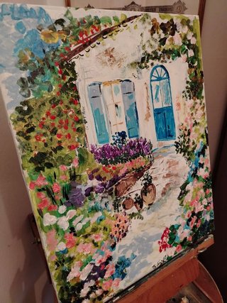 Dipinto Casa Provenzale acrilico