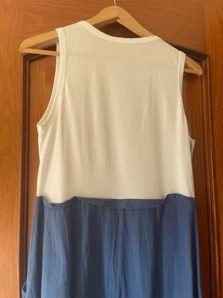 Vestido blanco y azul