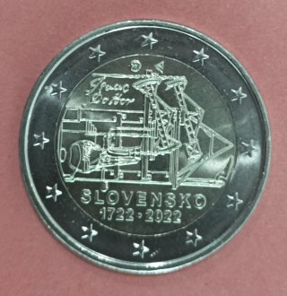 Moneda 2 euros Eslovaquia 2022 máquina vapor. S/C