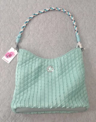 Bolso Caminatta verde y multicolor nuevo