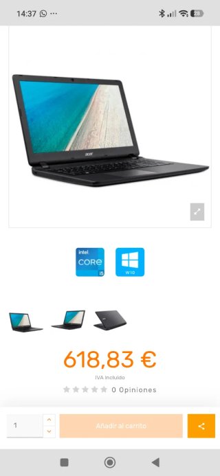 Portátil Acer EX2540