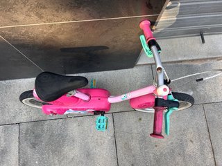 Bicicleta BTWIN rosa con unicornio niñas 3-5 años