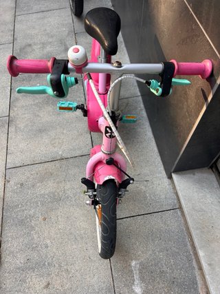 Bicicleta BTWIN rosa con unicornio niñas 3-5 años