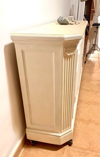Cómoda recibidor madera blanco marfil