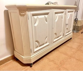 Cómoda recibidor madera blanco marfil