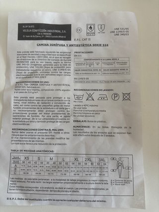 Camisa y Pantalón ropa de Trabajo Talla L