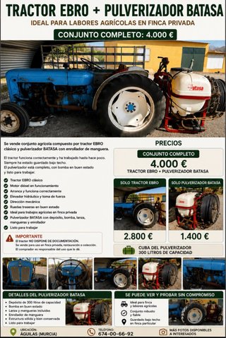 Tractor Ebro + Pulverizador Batasa