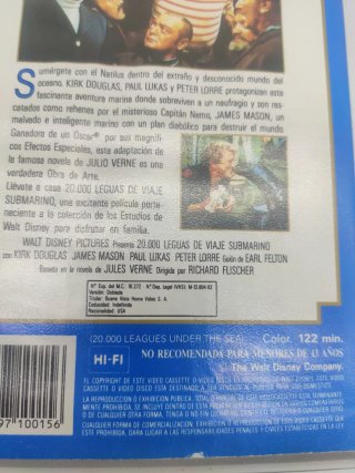 VHS Disney 20.000 Leguas de Viaje Submarino