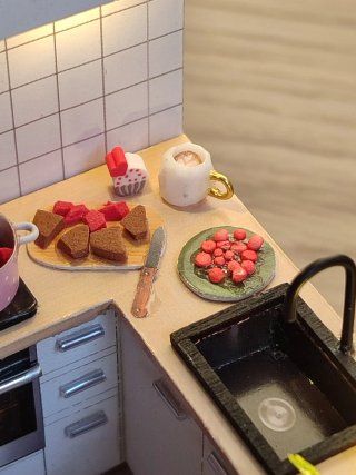 Casa muñeca miniatura cocina casita chef maqueta