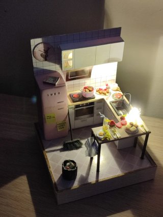 Casa muñeca miniatura cocina casita chef maqueta