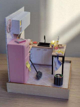 Casa muñeca miniatura cocina casita chef maqueta