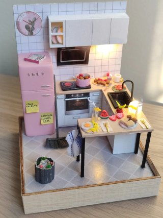 Casa muñeca miniatura cocina casita chef maqueta