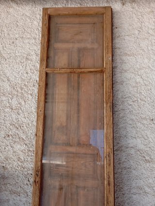 Puerta balcón madera antigua 247x55xcm