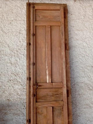 Puerta balcón madera antigua 247x55xcm