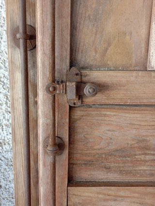 Puerta balcón madera antigua 247x55xcm