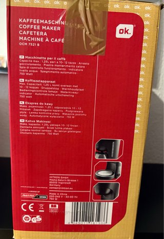 Cafetera OK. OCM 7521 B - 750W