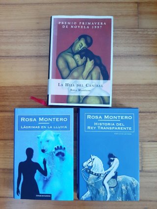 Varios libros de Rosa Montero en tapa dura