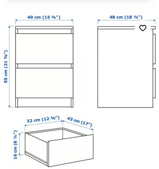 Cajón mesilla Malm IKEA