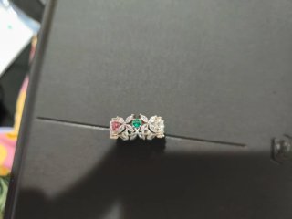 Anillo Plata Esmeralda Berilo Rojo Circón