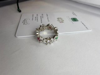 Anillo Plata Esmeralda Berilo Rojo Circón