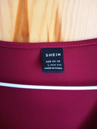 Vestido burdeos Shein talla L