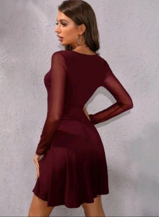 Vestido burdeos Shein talla L