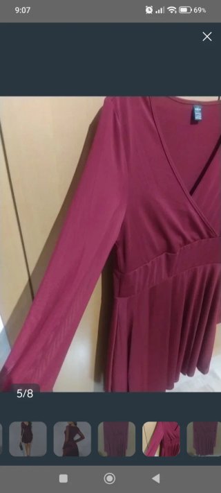 Vestido burdeos Shein talla L