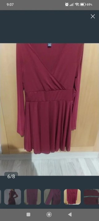 Vestido burdeos Shein talla L