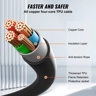 Cable de Carga EV Tipo 2 a Tipo 2, 16Amp, 3.6kW 5 Metros Cable de Carga de Vehículo Eléctrico de Fase Simple, IP66 Impermeable con Bolsa de Transporte, para IEC62196 EV y Vehículo Eléctrico Híbrid...