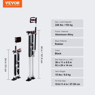 Andamios de Yeso Herramientas de Andamios de Aluminio 61 cm-102 cm Ajustables Pintura Negra