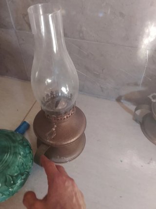 Lámpara de aceite antigua decorativa 2 lámparas